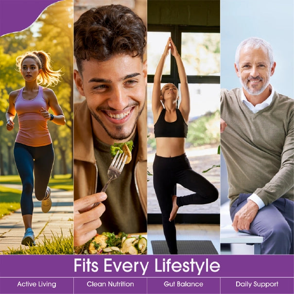 Daily Fibre Supplement for Digestive Health & Regularity Support – Fibre Pro 1000mg, 240 Vegan Capsules