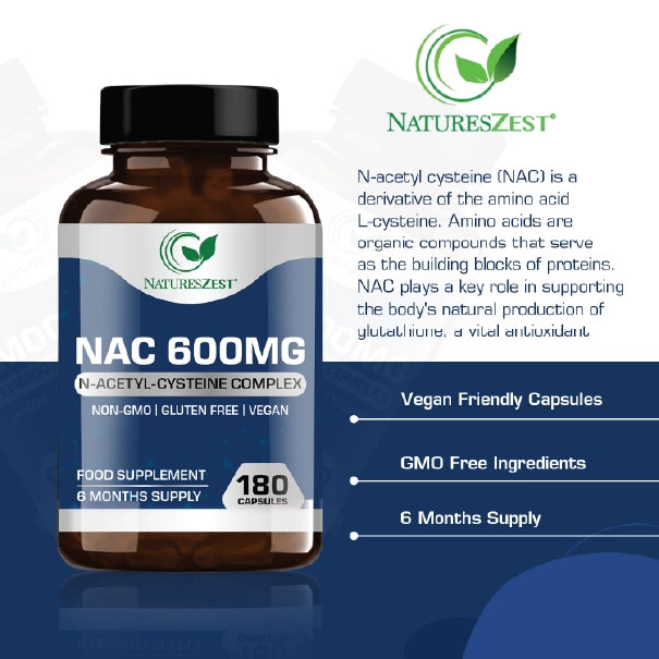 NAC Supplement for Liver Health, Detox & Immune Support – High Strength N-Acetyl-Cysteine 600mg, 120 Capsules