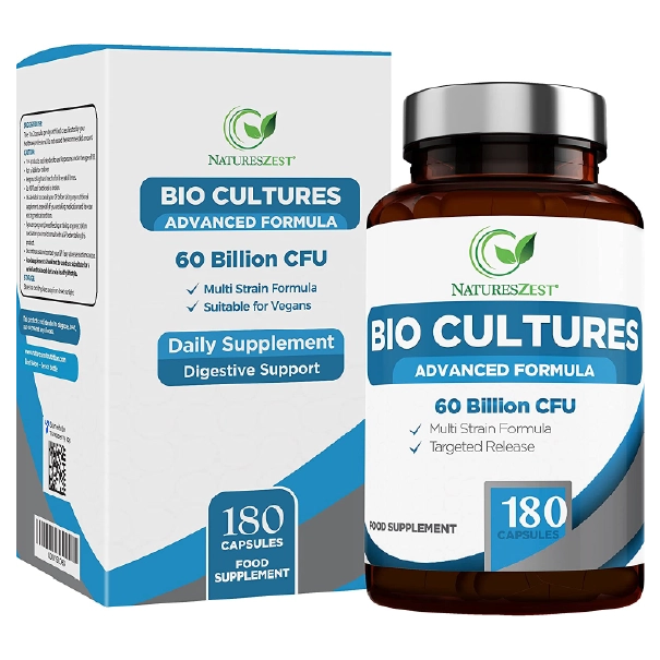 Advanced Daily Probiotic 60 Billion CFU for Digestive Balance Support – Multi-Strain Formula with Prebiotics, 180 Capsules