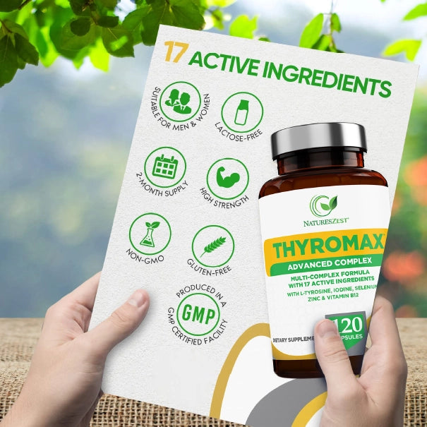 Thyroid Support Supplement for Energy, Metabolism & Hormone Balance Support – 120 Vegan Capsules for Women & Men