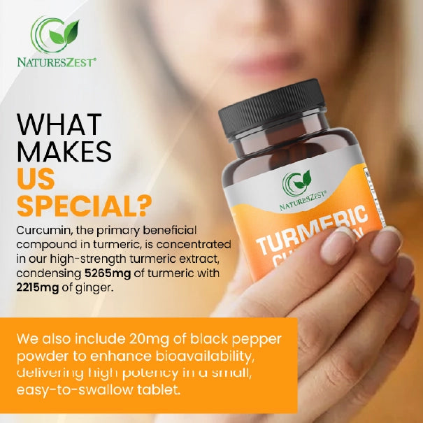 Turmeric Curcumin for Joint Comfort & Mobility Support– High Strength 7500mg Complex with Black Pepper & Ginger, 180 Tablets