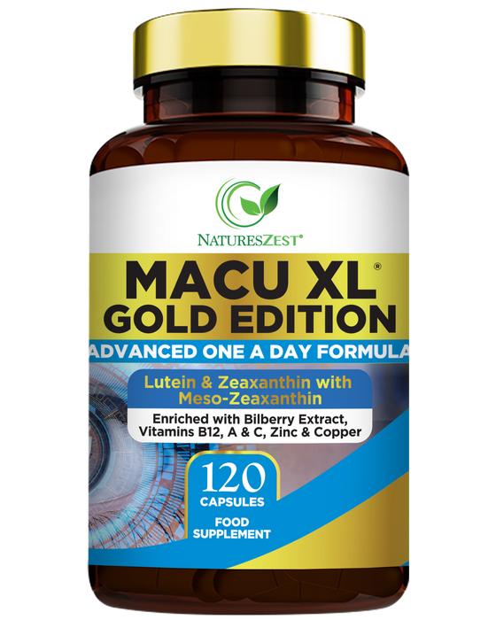 Macu XL Gold Edition Eye Support Supplement for Men & Women - 120 Vegan Capsules