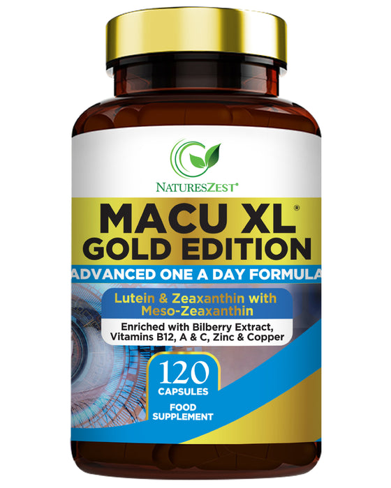 Macu XL Gold Edition Eye Support Supplement for Men & Women - 120 Vegan Capsules