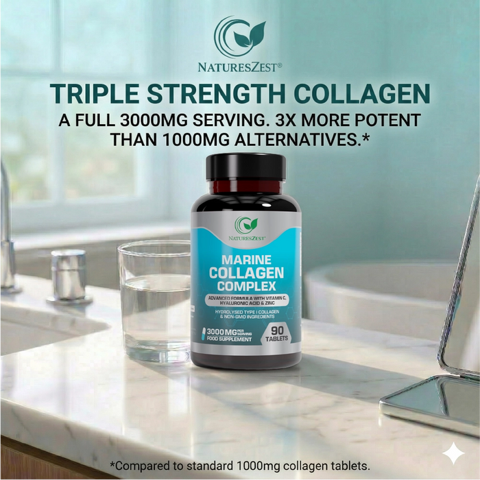 High Strength Marine Collagen for Skin, Hair & Joint Health Support – Collagen Complex 3000mg, 90 Tablets