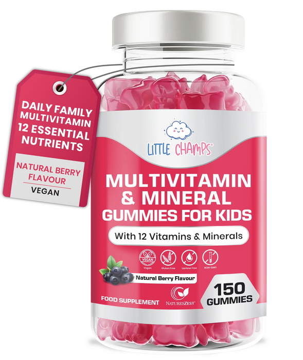 Kids Multivitamin Gummies for Immunity & Energy Support – With 12 Essential Vitamins, Natural Berry Flavour, 150 Gummies