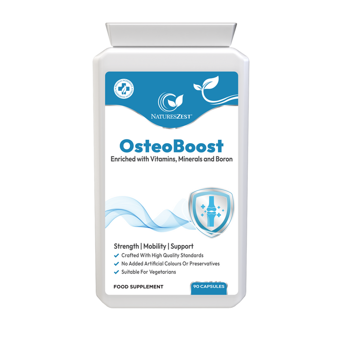 OsteoBoost Bone Support Supplement – Calcium, Vitamin D3, K2, Magnesium, Zinc, Boron for Strong Bones, Mobility & Joint Health