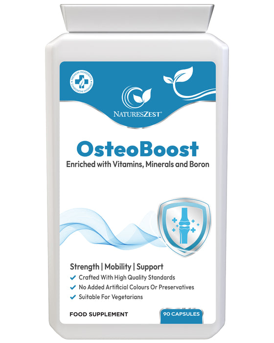 OsteoBoost Bone Support Supplement – Calcium, Vitamin D3, K2, Magnesium, Zinc, Boron for Strong Bones, Mobility & Joint Health