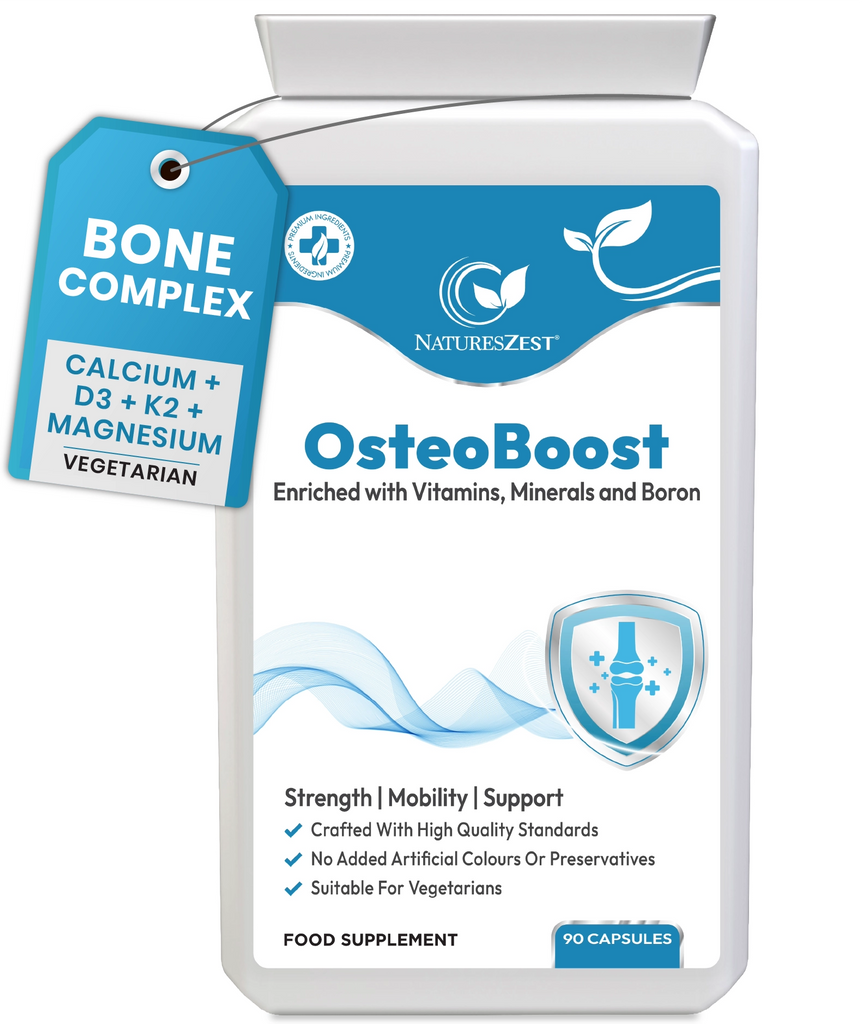 Bone Support Supplement for Bones & Mobility Support – With Calcium, Vitamin D3, K2, Magnesium, Zinc & Boron for Joint Health