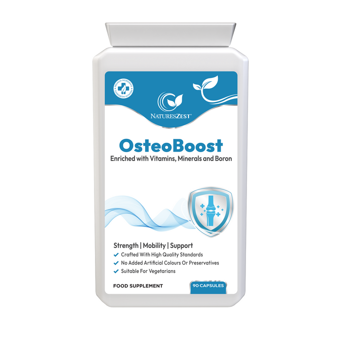 OsteoBoost Bone Support Supplement – Calcium, Vitamin D3, K2, Magnesium, Zinc, Boron for Strong Bones, Mobility & Joint Health