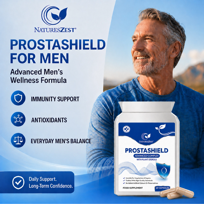 Prostashield for Men - Men's Health Supplement with Zinc, Vitamin D & Plant Sterols, 60 Vegan Capsules