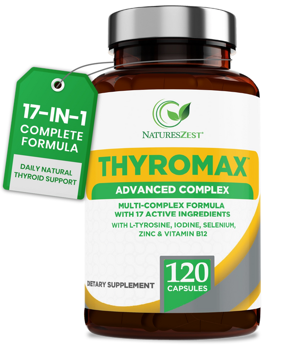 Thyroid Support Supplement for Energy, Metabolism & Normal Hormone Production – 120 Vegan Capsules for Women & Men