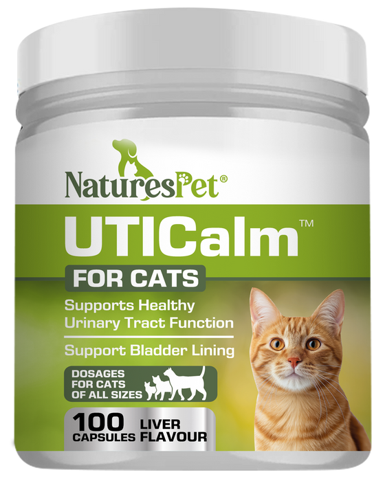 UTICalm For Cats – Urinary Tract & Bladder Support For Cats – 100 Liver Flavoured Sprinkle Capsules