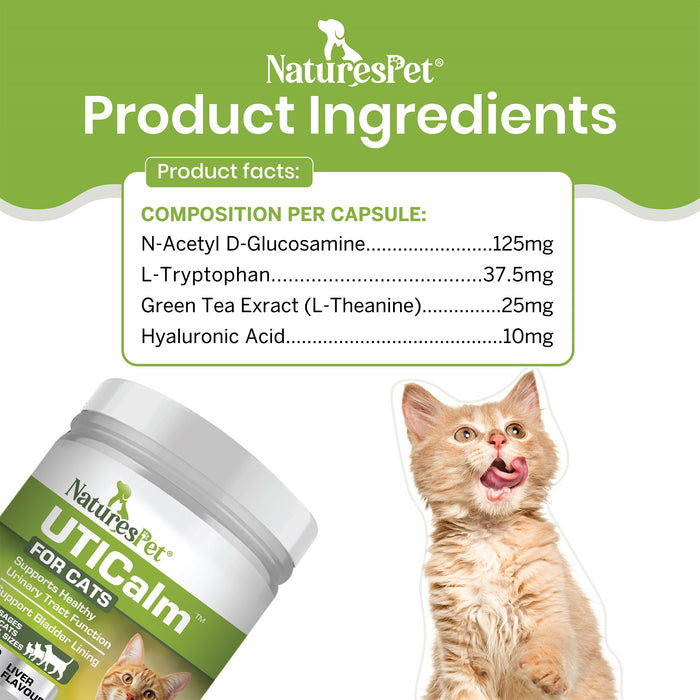 UTICalm For Cats – Urinary Tract & Bladder Support For Cats – 100 Liver Flavoured Sprinkle Capsules