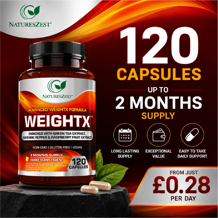 WeightX Advanced Formula – Supplement for Metabolic Support & Nutrient Balance with Green Tea & Chromium, 120 Capsules for Women & Men