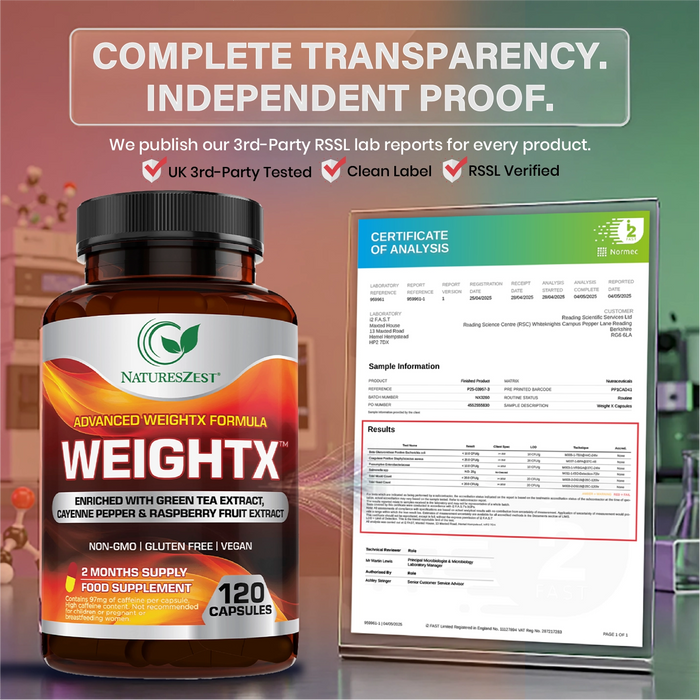 WeightX Advanced Formula – Supplement for Metabolic Support & Nutrient Balance with Green Tea & Chromium, 120 Capsules for Women & Men