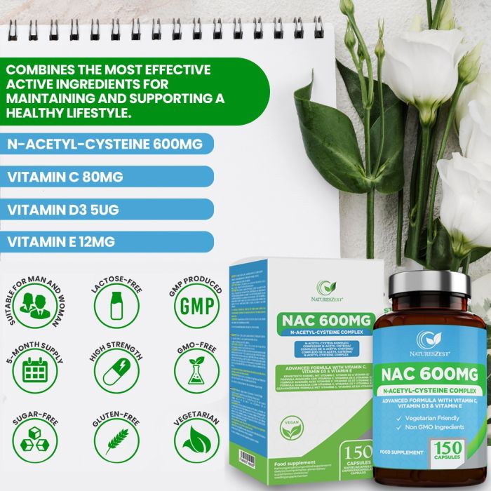 NAC N-Acetyl-Cysteine 600mg - High Strength NAC Supplement