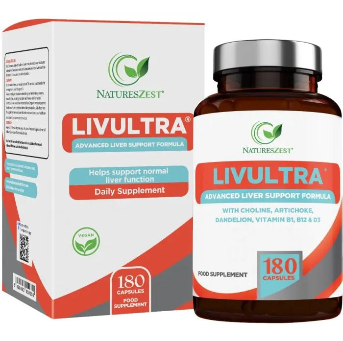 Livultra High Strength Liver Support Supplement – Liver Cleanse Detox And Repair - 180 Vegan Caps Natures Zest