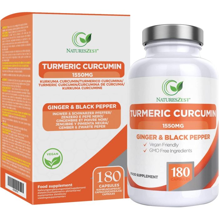 Turmeric And Black Pepper Capsules - Turmeric 1550mg Complex With Ginger